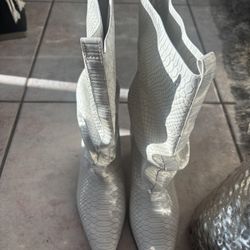 Stella McCartney boots 90s Y2K shoes cowboy slouch calf high kitten heels 