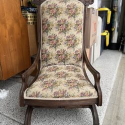 Upholstered Wooden Rocking Chair