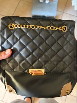 Black backpack purse