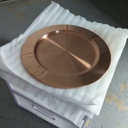 Crate and Barrel Copper Plated Charger Plate - 4