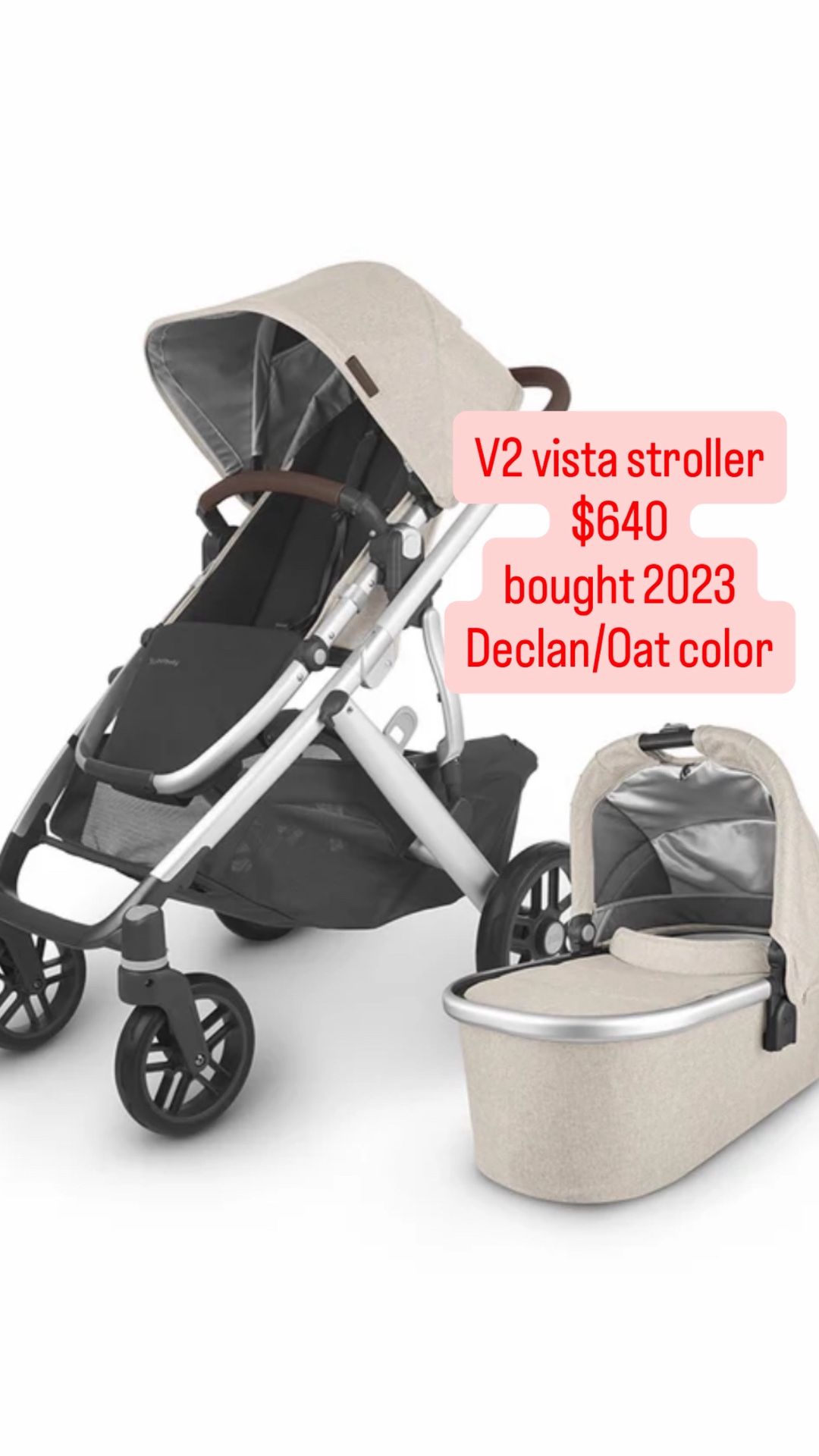 Vista V2 Uppababy Stroller Single To Double Baby Toddler