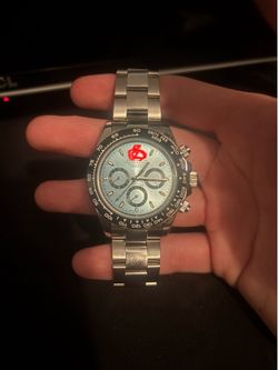 Light blue dial watch