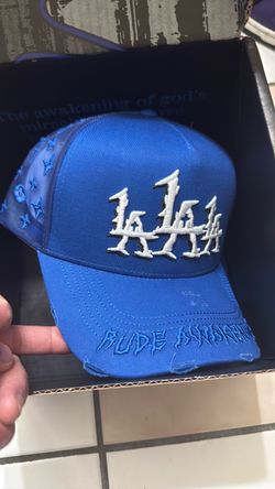 Rude Awakening Blue LA Embroidered Trucker Hat