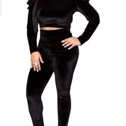 Two Pieces Velvet Set for Women Sexy Backless