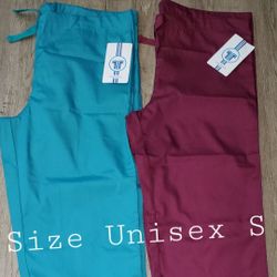 NEW- (2) Fundamental Scrub Bottoms size Uni-sex Small