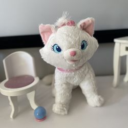 Disney Store Aristocats MARIE White Cat With Pink Bow Plush Stuffed 