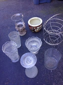 8 pieces flowers vase & fruit bowl all for $40