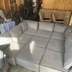 10 Piece Sectional Couch/Futon Sofa Bed