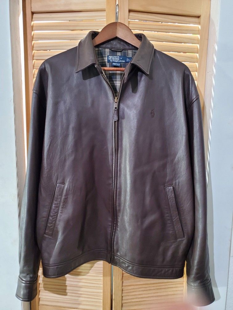 Polo By Ralph Lauren Leather Jacket , Large