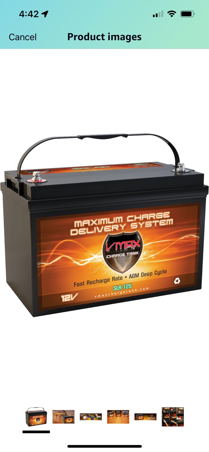 AGM 12V 125Ah SLA Rechargeable Deep Cycle Battery