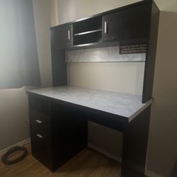 Wood desk with Hutch