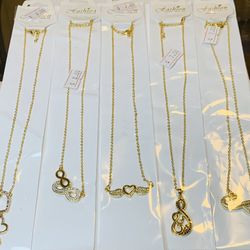 Lindos Collares Diferentes Diseños Oro Laminado