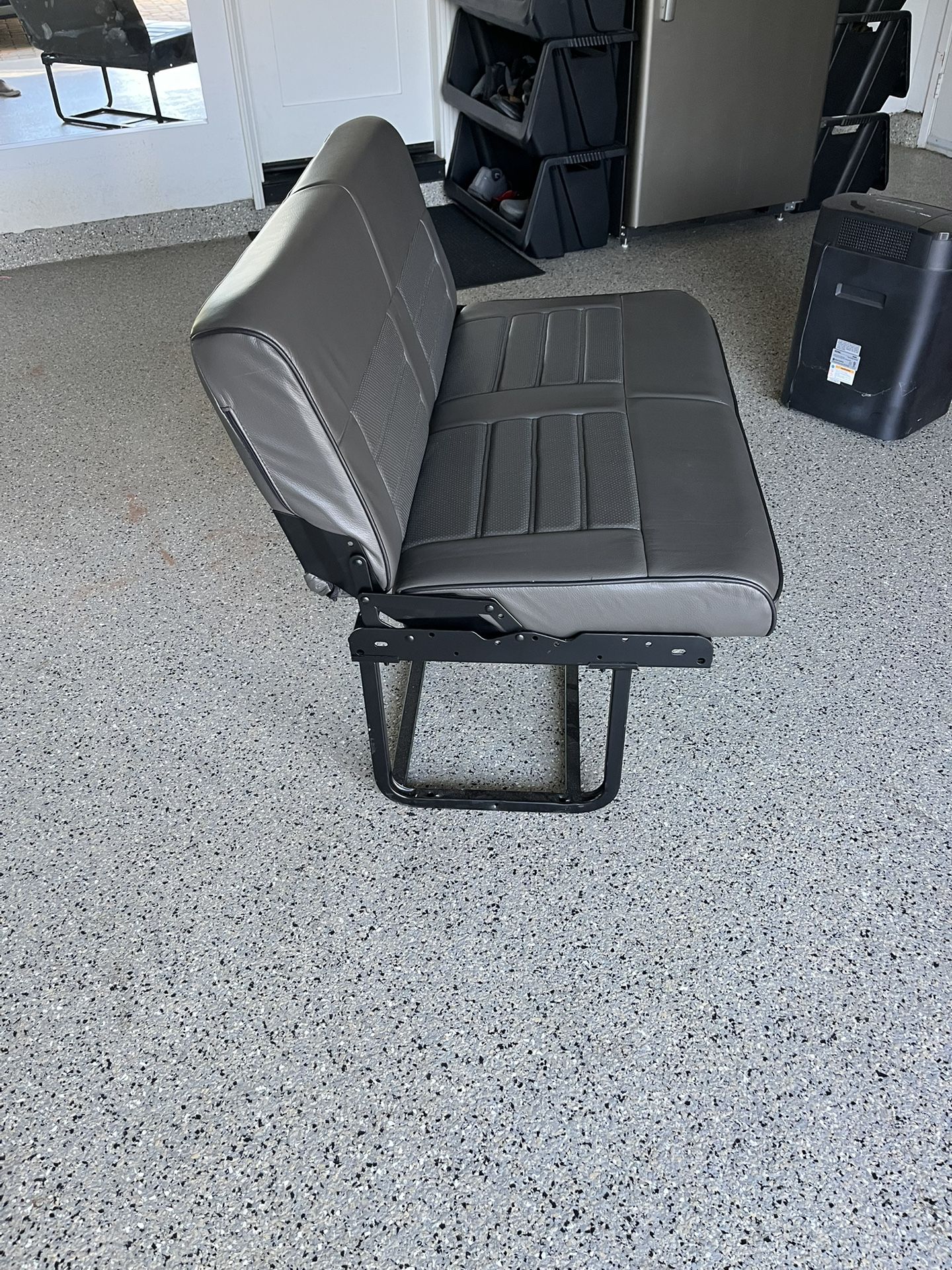 Sprinter Van 42” Seat / Bench - Jack Knife Seat. Grey Leather