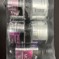 MIA SECRET 4 oz LIQUID MONOMER + Acrylic Powders Set - Pink 2 oz, Clear 2 oz, 3D White 2 oz & Multibalance Pink 2 oz