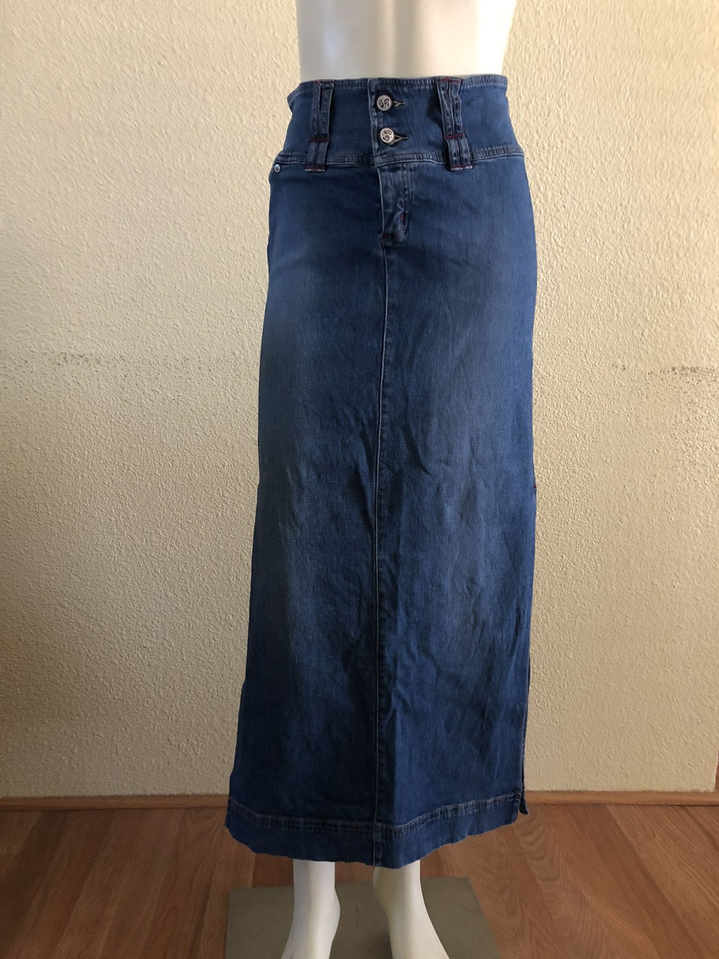 Pure Diva Women’s  Side Slit Long Jean Skirt