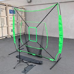 (NEW) $75 Baseball Softball Practice Set (Include 7x7ft Net and Ball Tee) Batting Training