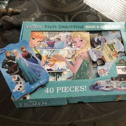 Frozen Puzzle with Book In Box And An Extra Book. Like New!