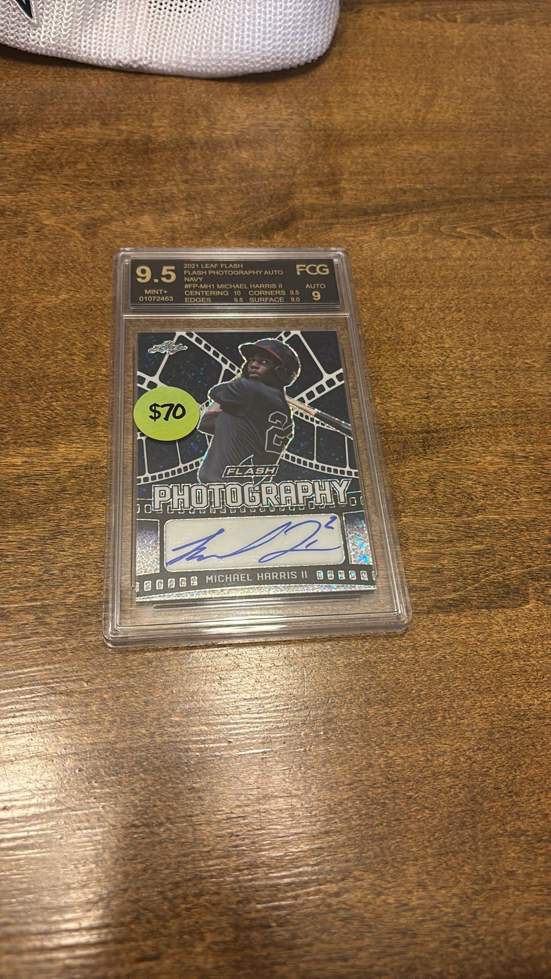 Atlanta Braves Michael Harris II 9.5 Mint 2021 Leaf Flash Photography Auto Navy