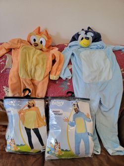 Bluey, Bingo, Chilli & Bandit Adult Costume Set