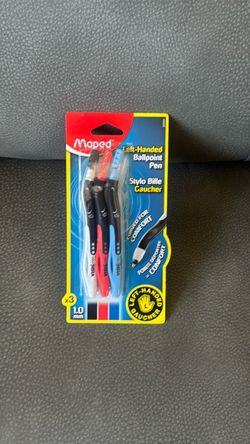 New Sealed Maped Left Handed 3 Ball Point Pens