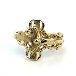 Woman’s Ladies 10k Yellow Gold Crucifix Ring Size 6.5 GP3125755