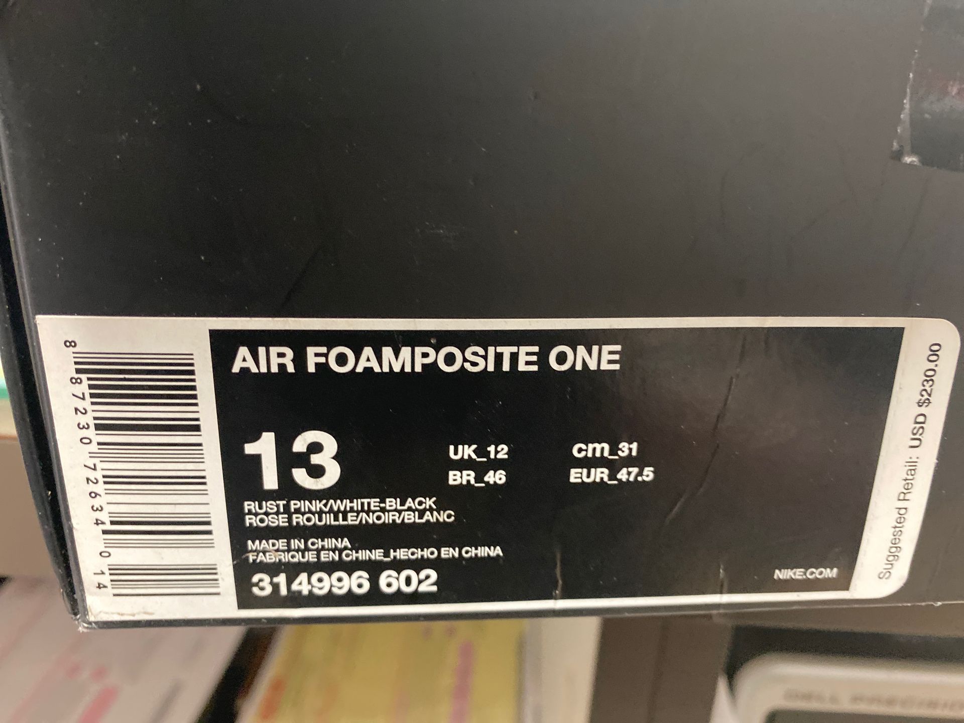AIR FOAMPOSITE ONE “Rose Gold” (Size: 13)