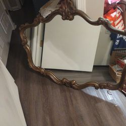Large Heavy Antique Mirror In Good Condition