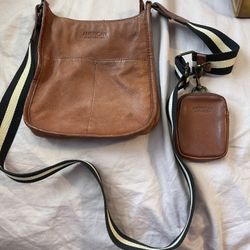 American Leather Co. Leather Bag with coin pouch