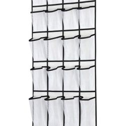Over The Door Shoe Organizer, Hanging Shoe Organizer with 24 Mesh Large Pockets Door Shoe Rack Organizer for Men Women Kids Hanging Shoe Storage Bag.(