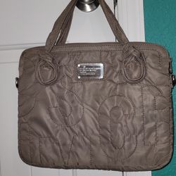 Marc by Marc Jacobs Workwear Nylon 13” Laptop Computer Bag Tote Tan Brown Padded