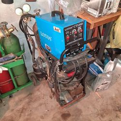 Combination Tig , Stick And Plasma Cutter With Cart And Argon Tank With Air Dryer 