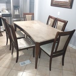 Marble Table And 6 Chairs