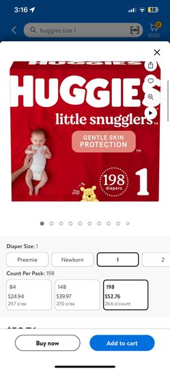 Huggies Diapers Size 1 264 Total