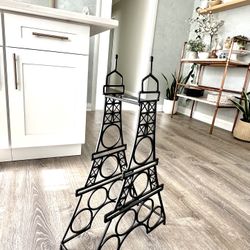 Wrought Iron Metal Eiffel Tower Wine Rack Stand 6 Bottle Holder H27.5/W16.5 $35