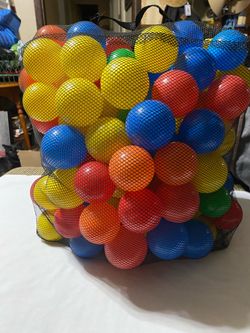 Mesh Storage Bag Filled with Ball Pit Balls