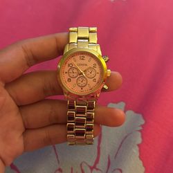 Geneva women’s watch (pink background)