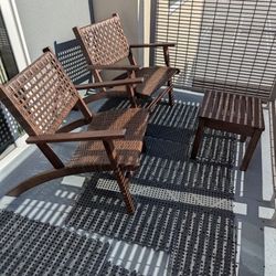Two Deck Chairs With Small Table
