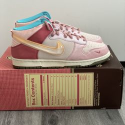 Nike Social Status Dunk Mid Free Lunch Strawberry Milk Size 11