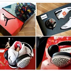 Jordan III  X Skullcandy- Retro White/Cement Headphone pack. Only 23 Made.Size 8