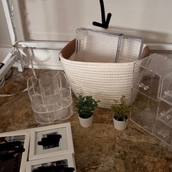 desk organizers and decorators (picture frames and take plants)