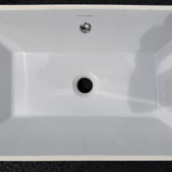 Sink - Rectangular White Ceramic Undermount Sink