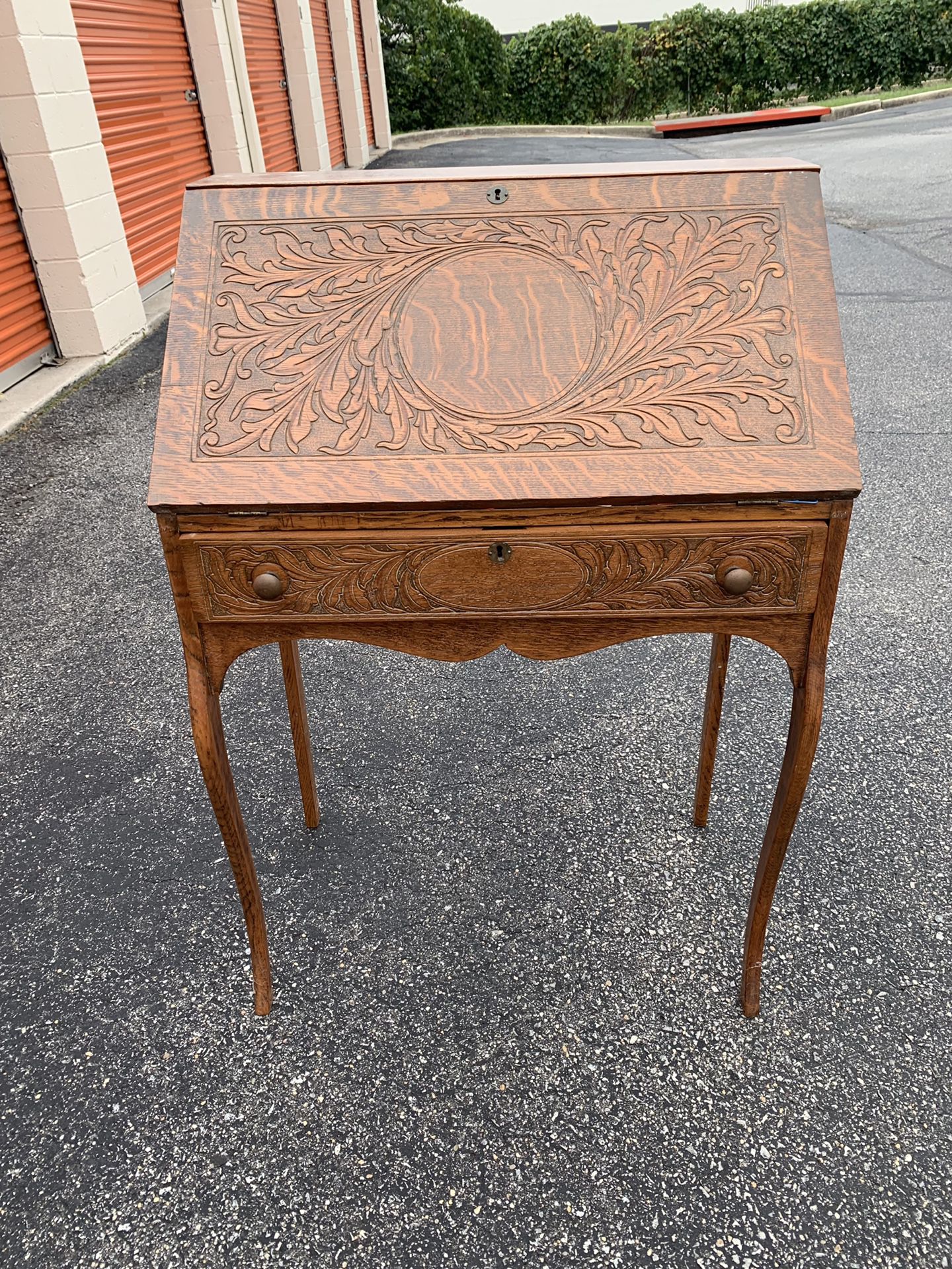 Antique oak secretary desk