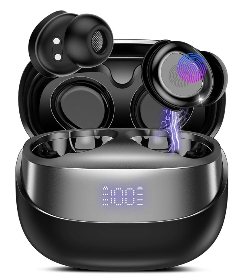 Sleep Earbuds Bluetooth 5.4 in Ear Light-Weight Headphones, Mini Sleep Headphones Small Design for Side Sleepers, 47H Playtime with Charging Case, Cle