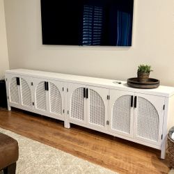 Two Arched Buffet Sideboards- Rattan Door Cabinet Console Table