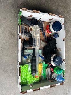 Plastic  B.  B.’s.  Plastic  air guns…….