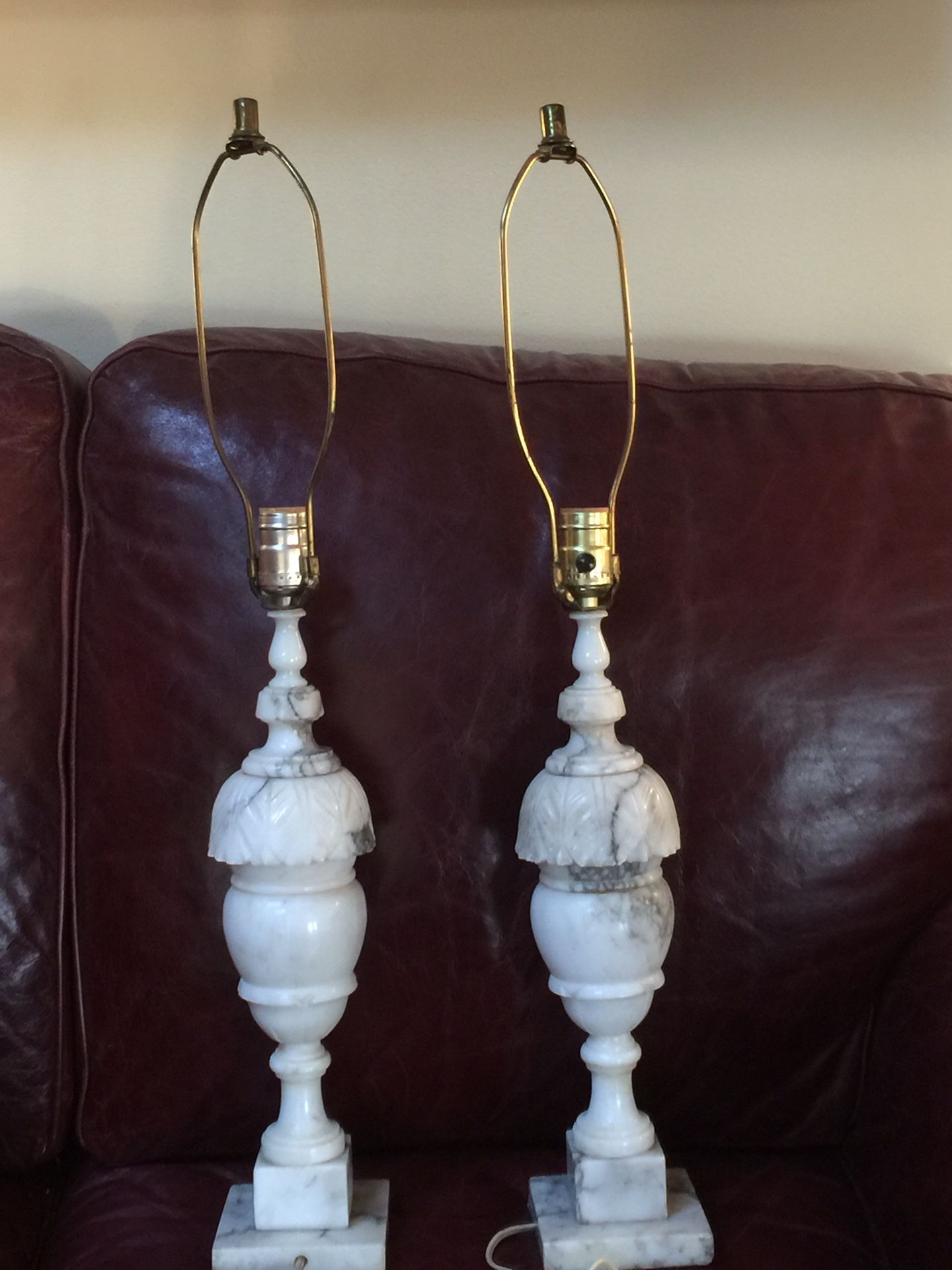 Vintage alabaster marble lamps. I have two. Excellent working order. No shades. $ 89/each or $175 for the pair