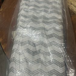 NEW White Chevron Sequin Fabric 8ft Decor