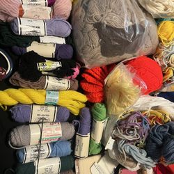 Large Yarn Lot – Mixed Colors & Brands