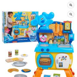Blue's Clues & You! Cook-Along Pretend Play Kitchen Set, Includes Over 20 Pieces, Lights, Realistic Sounds, and Interactive Features, Kids Toys for Ag