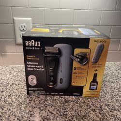 Braun Series 9 Pro+ Electric Shaver - Wet/Dry, Self-Cleaning, Power Case, Clean & Charge Dock, New